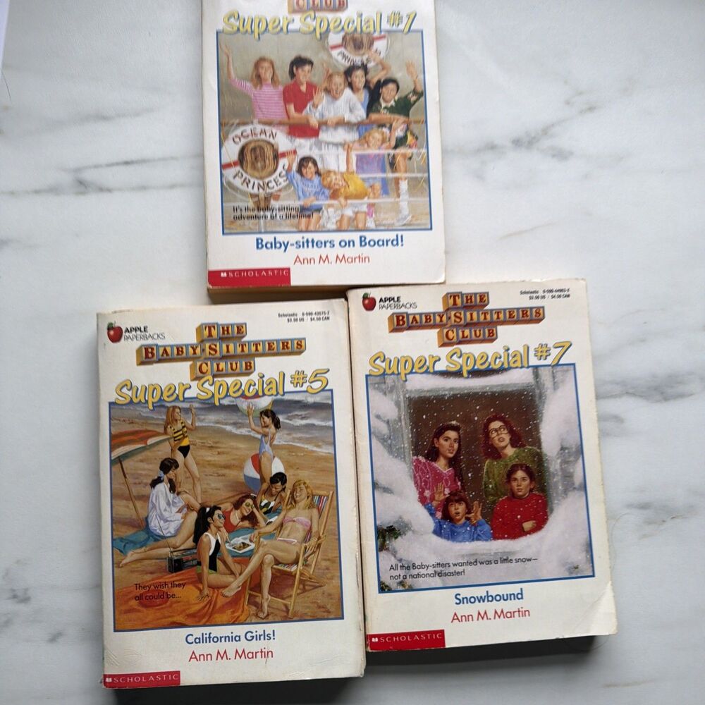 Baby-Sitters Club Super Special Book Lot #1, 5, 7 Vintage 1990 Ann Martin